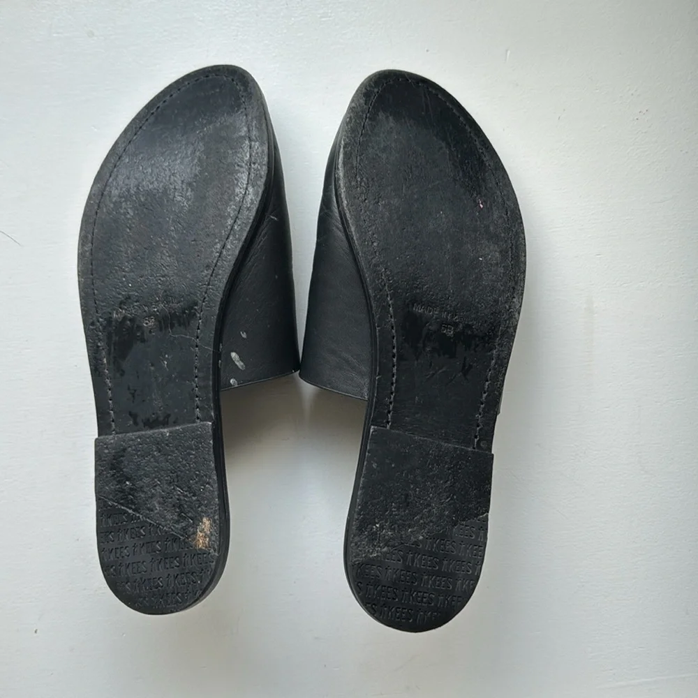 TKEES Black Leather Slide Mules - Picture 2 of 2